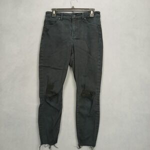 Express Curvy Skinny Jeans Womens 10R Black Stretch Raw Hem High Rise Streetwear